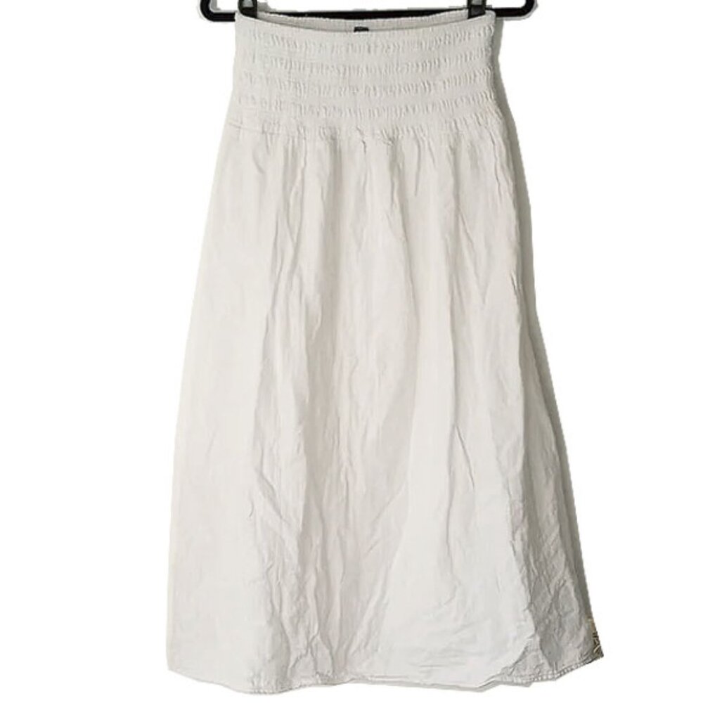 Old Navy Smocked Waist 100% Cotton 36" Maxi Skirt S White